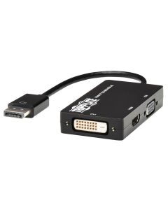 Tripp Lite P136-06N-HDV-4K DisplayPort to VGA/DVI/HDMI All-in-One Converter Adapter, DP ver 1.2, 4K 30 Hz HDMI