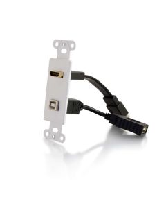 C2G 39702 cable gender changer HDMI F, USB-B F HDMI F, USB-A F White