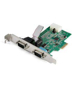 StarTech.com 2-port PCI Express RS232 Serial Adapter Card - PCIe RS232 Serial Host Controller Card - PCIe to Dual Serial DB9 Card - 16950 UART - Expansion Card - Windows & Linux
