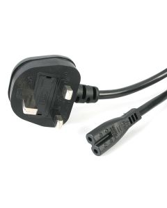 StarTech.com 3ft (1m) UK Laptop Power Cable, BS 1363 to C7, 2.5A 250V, 18AWG, Black, UK Laptop Replacement Cord, Printer Power Cable, AC Laptop Charger Cord, Laptop Power Brick Cord