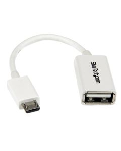 StarTech.com 5in White Micro USB to USB OTG Host Adapter M/F