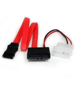 StarTech.com 12in Slimline SATA to SATA with LP4 Power Cable Adapter