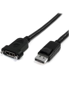 StarTech.com 3ft (1m) Panel Mount DisplayPort Cable - 4K x 2K - DisplayPort 1.2 Extension Cable Male to Female - DP Video Extender Cord with Panel Mount DP Connector - DP Monitor Cable