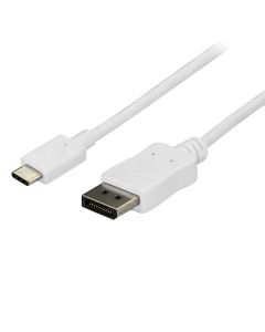 StarTech.com 6ft/1.8m USB C to DisplayPort 1.2 Cable 4K 60Hz - USB-C to DisplayPort Adapter Cable HBR2 - USB Type-C DP Alt Mode to DP Monitor Video Cable - Works w/ Thunderbolt 3 - White