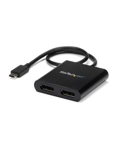 StarTech.com USB-C to Dual DisplayPort 1.2 Adapter, USB Type-C Multi-Monitor MST Hub, Dual 4K 30Hz/1080p 60Hz DP Laptop Display Extender / Splitter, Extra-Long Built-In Cable - Windows Only