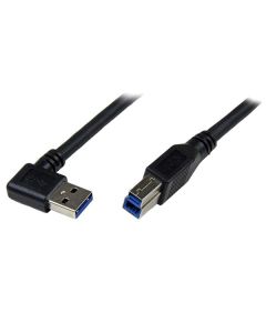 StarTech.com 1m Black SuperSpeed USB 3.0 Cable - Right Angle A to B - M/M