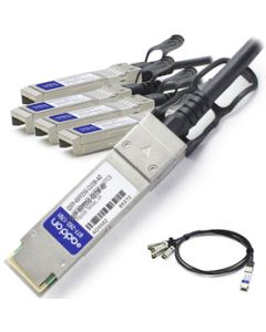 AddOn Networks 1m, QSFP28/4xQSFP28 InfiniBand/fibre optic cable Black, Silver