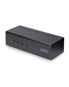 StarTech.com 4-Port Dual-Monitor DisplayPort KVM Switch, 4K 60Hz, 2x USB 5Gbps Hub Ports, 2x USB 2.0 HID Ports, Hotkey and Push-Button Switching, TAA Compliant - 3.5mm Audio, HDCP