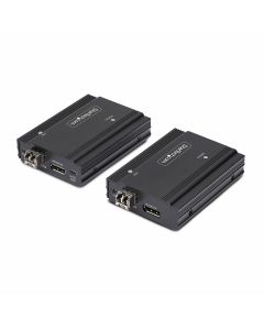 StarTech.com DisplayPort KVM Extender over Fiber Optic, 4K 60Hz, Console Extender Kit, Up to 984ft/300m (Multi-mode) with Pre-installed SFP+ Modules, 3x USB HID