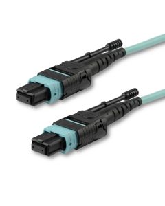 StarTech.com 3m (10ft) MTP(F)/PC OM3 Multimode Fiber Optic Cable, 12F Type-A, OFNP Plenum, 50/125µm LOMMF, 40G Networks, Low Insertion Loss, MPO Fiber Jumper Cord