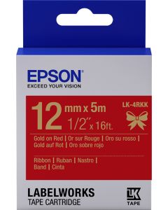 Epson Label Cartridge Satin Ribbon LK-4RKK Gold/Red 12mm (5m)