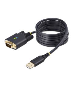StarTech.com 6.6ft (2m) USB to Null Modem Serial Adapter Cable, COM Retention, FTDI, USB-A to DB9 RS232, Interchangeable DB9 Screws/Nuts, Windows/macOS/Linux