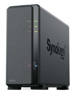 Synology DiskStation DS124 + 1 x HAT3300 12TB NAS Desktop Realtek RTD1619B 1 GB DDR4 HDD DiskStation Manager Black