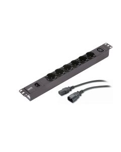APC Easy Rack PDU, Basic, 1U, 1 Phase, 2.3kW, 230V, 10A, 6 SCHUKO and 1 C13 outlets, IEC60320 C14 inlet