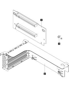 Lenovo ThinkSystem SR550/SR590/SR650 x16/x8 PCIe FH Riser 1 Kit Mounting kit