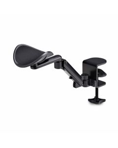 StarTech.com Adjustable Arm Rest for Office Desk, Ergonomic Arm/Elbow Support, 360-Degree Rotation, Clamp-On/No Drill Installation, Black