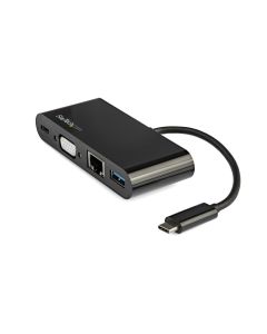 StarTech.com USB C Multiport Adapter - Mini USB-C Dock w/ Single Monitor VGA 1080p Video - 60W Power Delivery Passthrough - USB 3.1 Gen 1 Type-A 5Gbps, Gigabit Ethernet - Docking Station