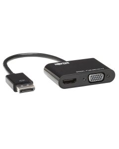 Tripp Lite P136-06N-HV-V2 DisplayPort to VGA/HDMI All-in-One Converter Adapter, DP ver 1.2, 4K 30 Hz HDMI
