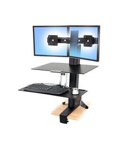Ergotron WorkFit-S, Dual with Worksurface+ Black Multimedia stand