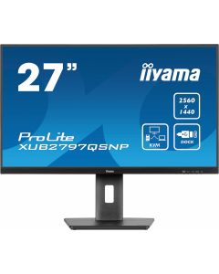 iiyama ProLite 27’’ QHD IPS technology panel with RJ45 (LAN), KVM Switch and USB-C Dock with 96W power delivery