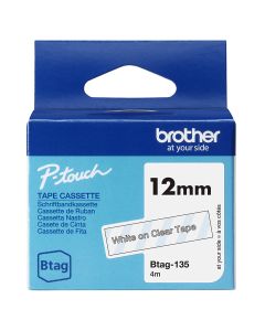 Brother BTAG-135 label-making tape White on transparent