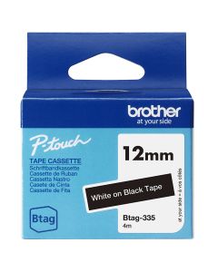 Brother BTAG-335 label-making tape White on black
