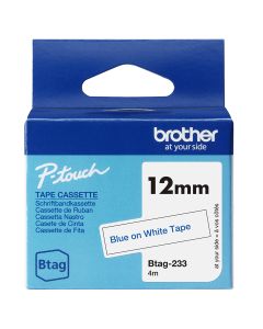 Brother BTAG-233 label-making tape Blue on white