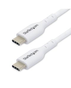 StarTech.com 1m (3.3ft) White USB-C Charging Cable, USB C Cable, USB 2.0 Type-C Laptop Charger Cord, 60W 3A Power Delivery, TPE Jacket, USB-C Data Transfer Cable, M/M