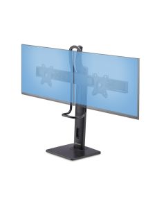 StarTech.com Crossbar Dual Monitor Desk Stand For Double 27-inch Screens, VESA Mount 75x75/100x100, Toolless Height Adjustment, Up To 13.2lb (6kg) Per Display