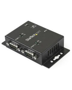 StarTech.com 2 Port Industrial Wall Mountable USB to Serial Adapter Hub with DIN Rail Clips