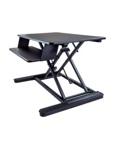 StarTech.com Sit Stand Desk Converter with Keyboard Tray - Large 35” x 21" Surface - Height Adjustable Ergonomic Desktop/Tabletop Standing Workstation - Holds 2 Monitors - Pre-Assembled