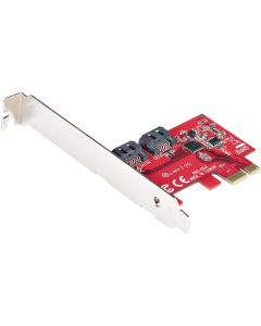 StarTech.com SATA PCIe Card - 2 Port PCIe SATA Expansion Card - 6Gbps - Full/Low Profile - PCI Express to SATA Adapter/Controller - ASM1061 Non-Raid - PCIe to SATA Converter