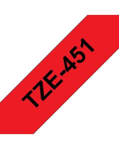 Brother TZE-451 label-making tape Black on red TZ