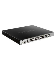 D-Link 24 Port PoE L3 Stackable Managed Gigabit Switch including 4 x 1000BaseT/SFP & 4 x 10GE SFP+