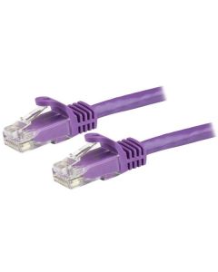 StarTech.com 15m CAT6 Ethernet Cable - Purple CAT 6 Gigabit Ethernet Wire -650MHz 100W PoE RJ45 UTP Network/Patch Cord Snagless w/Strain Relief Fluke Tested/Wiring is UL Certified/TIA