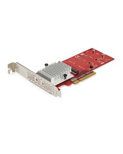 StarTech.com Dual M.2 PCIe SSD Adapter Card - x8 / x16 Dual NVMe or AHCI M.2 SSD to PCI Express 3.0 - M.2 NGFF PCIe (M-Key) Compatible - Supports 2242, 2260, 2280 - JBOD - Mac & PC