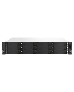 QNAP TS-1264U-RP NAS Rack (2U) Intel® Celeron® 8 GB DDR4 0 TB QNAP QTS Aluminium, Black