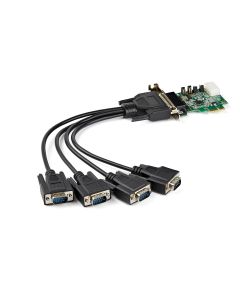 StarTech.com 4-port PCI Express RS232 Serial Adapter Card - PCIe RS232 Serial Host Controller Card - PCIe to Serial DB9 - 16950 UART - Low Profile Expansion Card - Windows/Linux
