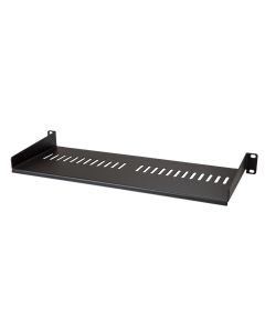 StarTech.com 1U Server Rack Shelf - Universal Vented Rack Mount Cantilever Tray for 19" Network Equipment Rack & Cabinet - Heavy Duty Steel – Weight Capacity 44lb/20kg - 7" Deep Shelf, Black