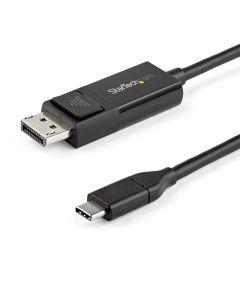 StarTech.com 6ft (2m) USB C to DisplayPort 1.2 Cable 4K 60Hz - Bidirectional DP to USB-C or USB-C to DP Reversible Video Adapter Cable - HBR2/HDR - USB Type C/TB3 Monitor Cable