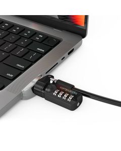 Compulocks Ledge Lock Adapter for MacBook Pro 14" M1, M2 & M3 with Combination Cable Lock Silver