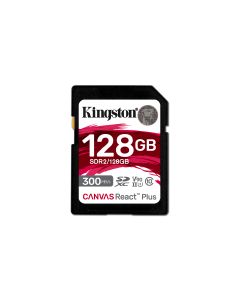 Kingston Technology 128GB Canvas React Plus SDXC UHS-II 300R/260W U3 V90 for Full HD/4K/8K