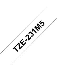 Brother TZE-231M5 label-making tape Black on white