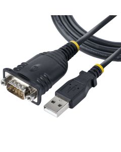 StarTech.com 3ft (1m) USB to Serial Cable, DB9 Male RS232 to USB Converter, Prolific IC, USB to Serial Adapter for PLC/Printer/Scanner/Switch, USB to COM Port Adapter, Windows/Mac