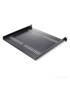 StarTech.com 1U Server Rack Shelf - Universal Vented Rack Mount Cantilever Tray for 19" Network Equipment Rack & Cabinet - Heavy Duty Steel – Weight Capacity 44lb/20kg - 16" Deep Shelf, Black