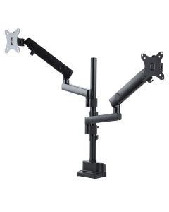 StarTech.com Desk Mount Dual Monitor Arm, Full Motion Monitor Mount for 2x VESA Displays up to 32" (17.6lb/8kg), Height Adjustable, Clamp/Grommet Mount, Mechanical Spring