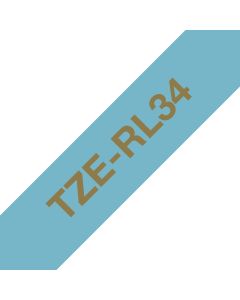 Brother TZE-RL34 label-making tape Gold on blue