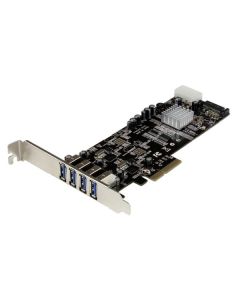 StarTech.com 4 Port PCI Express (PCIe) SuperSpeed USB 3.0 Card Adapter w/ 2 Dedicated 5Gbps Channels - UASP - SATA / LP4 Power