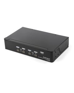 StarTech.com 4 Port DisplayPort KVM Switch - 4K 60Hz - Single Display - Dual Port UHD DP 1.2 USB KVM Switch with Integrated USB 2.0 Hub & Audio - Dell, HP, Apple, Lenovo - TAA Compliant