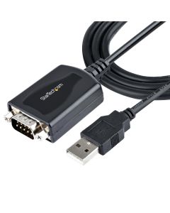 StarTech.com 3ft (1m) USB to Serial Cable with COM Port Retention, DB9 Male RS232 to USB Converter, USB to Serial Adapter for PLC/Printer/Scanner, Prolific Chipset, Windows/Mac